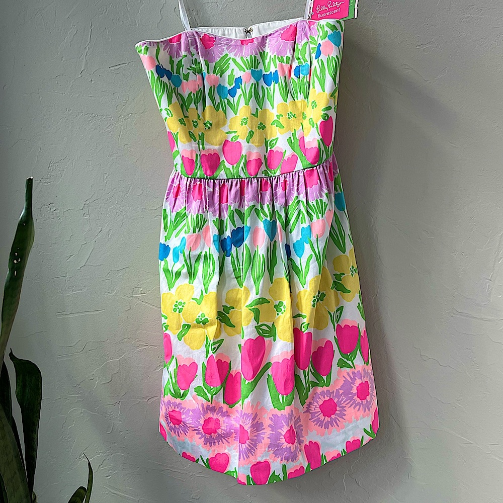 💗LILLY PULITZER PAYTON FLUORESCENT FLORAL LINE DANCE DRESS 2